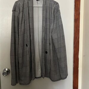 Black and White Plaid Blazer